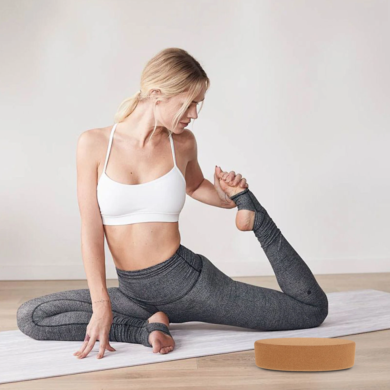 

Yoga Blocks Cork Oval Shape High Density Workout Aid Fitness Support Gym Equipment Calf Stretch Heel Squats Yoga Bolsters