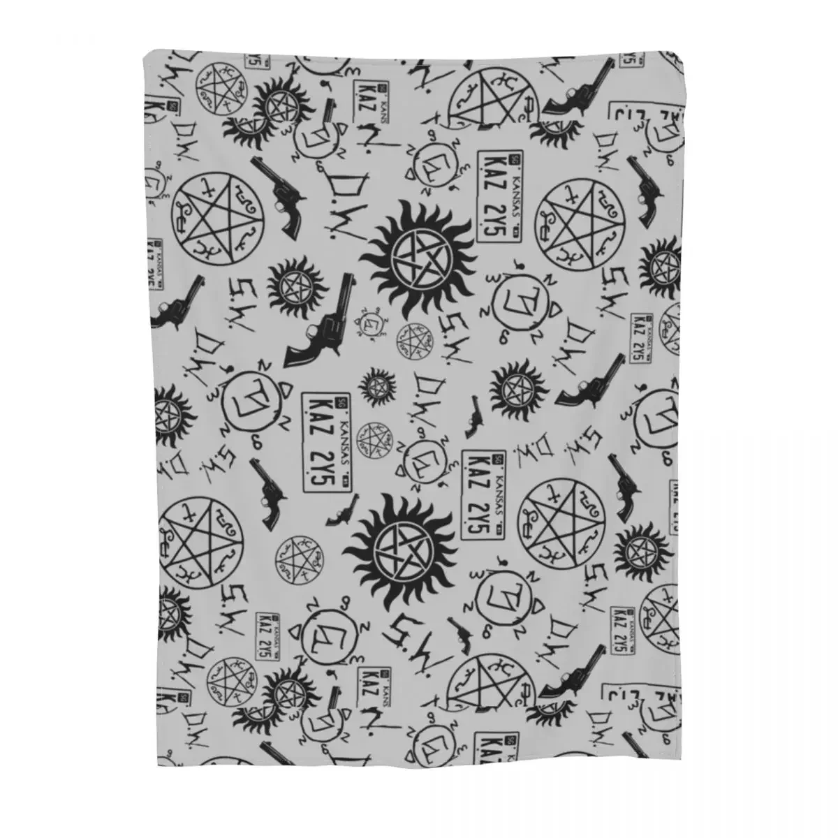 Supernatural Winchester Symbols Wool Blankets Fashion Throw Blankets for Sofa Bedding Lounge 125*100cm Rug Piece