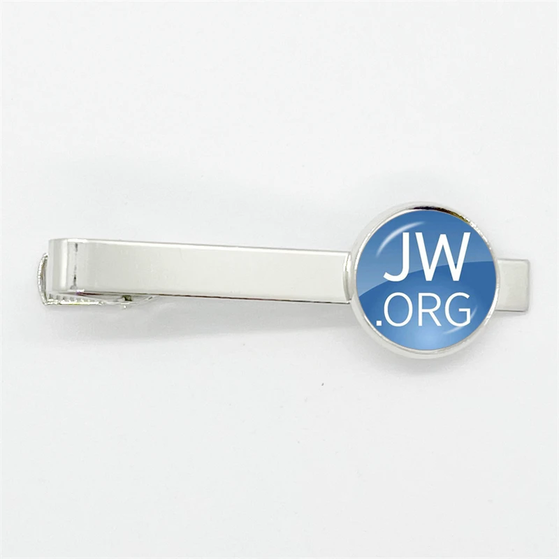 2024 New Steampunk Jehovah's Witnesses Tie Clip JW.ORG High Quality Clip Round Hand Craft Jewelry Glass Gem Clips