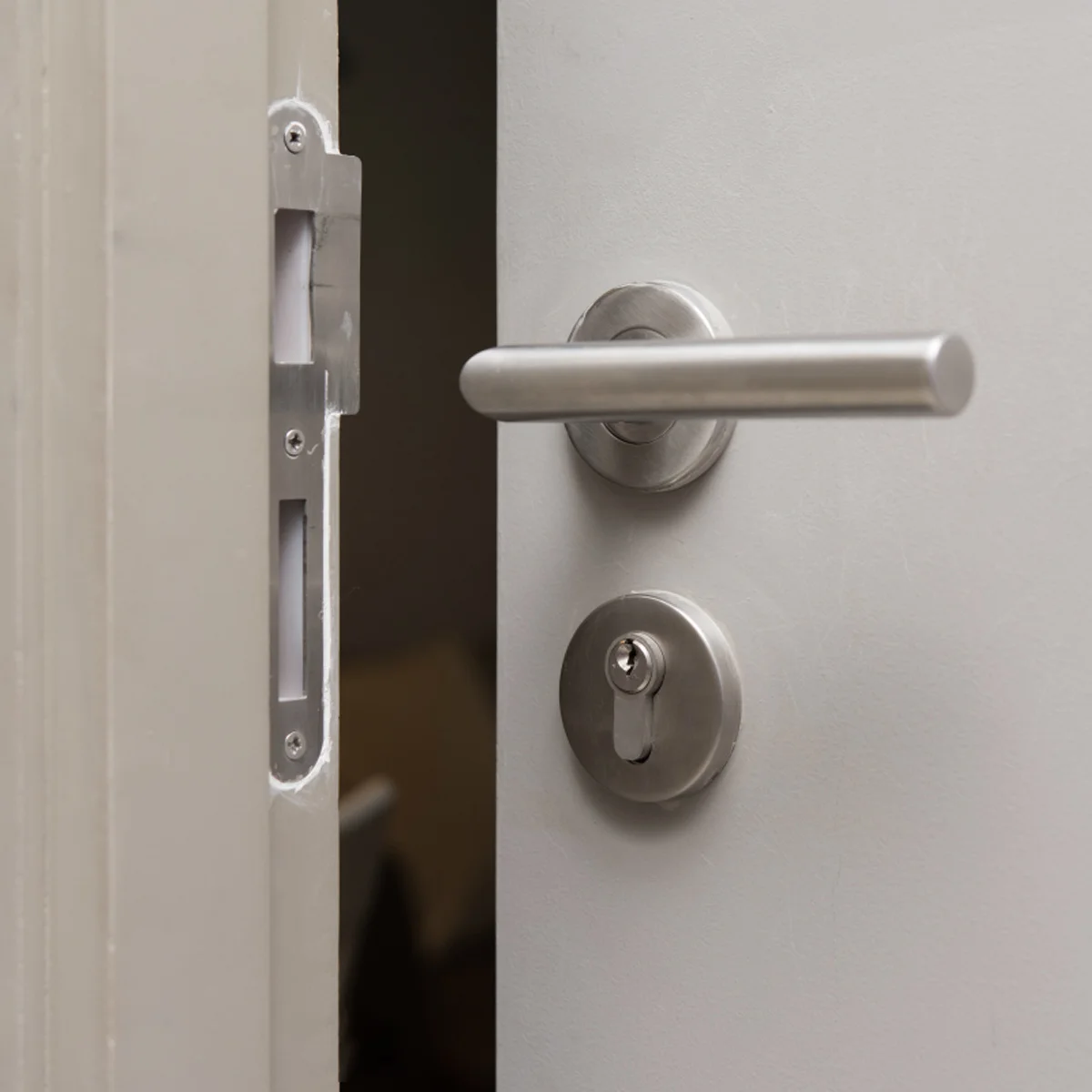 

2 pcs Stainless Steel Right Angle Handle For Passage Lever Modern Round Door Lever Home Decor Fire Door Split Lock Handle