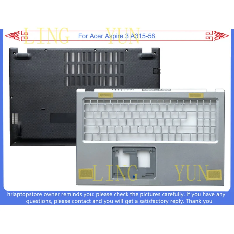 Z   New For Acer Aspire 3 A315-58 Upper Case Palmrest Cover / Bottom Base Low