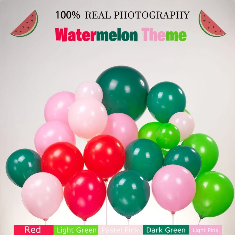 111Pcs A set of summer watermelon themed balloon arch wreath set, birthday party decoration, beach party scene decoration