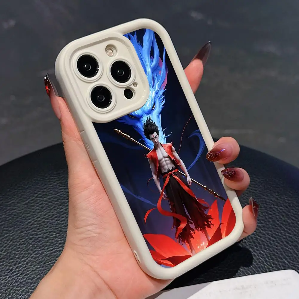 Cute Nezha Mobile Phone Case for iPhone 17 16 15 14 13 12 11 Air Pro Max Plus Thicken TPU Colorful Cover Smartphone Cover Pretty