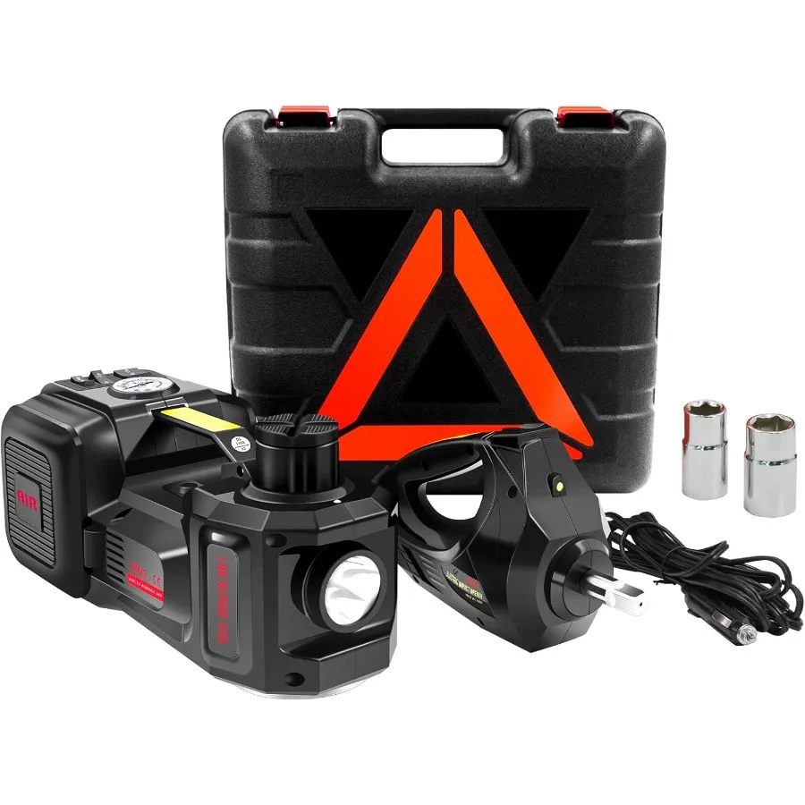 

Electric Car Jack Kit 5Ton 12V Hydraulic Car Jack Lift Lifting Range: 6.117.7 inch with Electric Impact Wrench for SUV MPV Seda