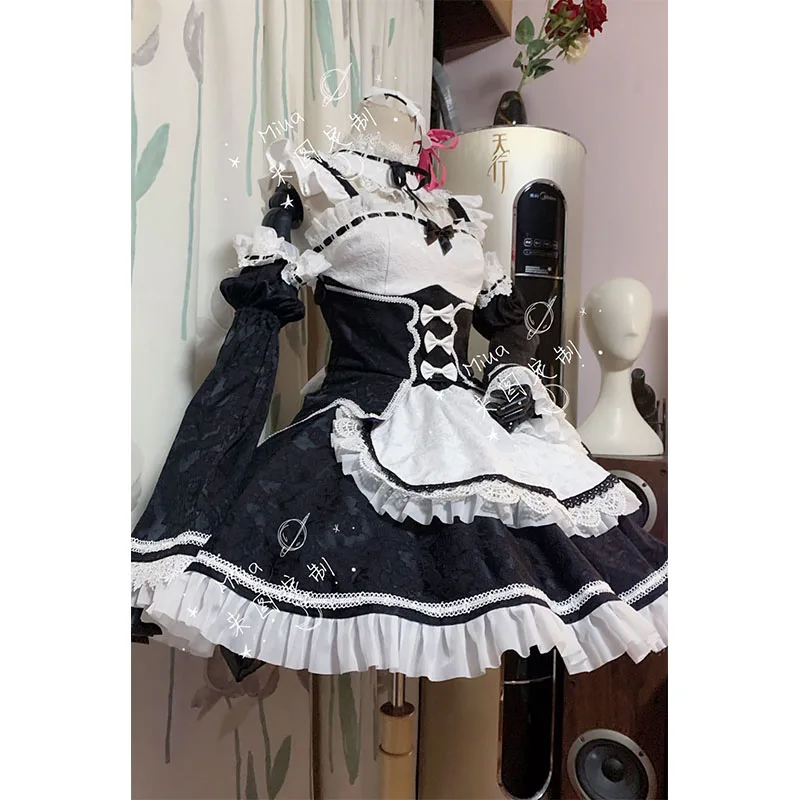 Rem Ram Maid Cosplay  World Anime Maid Re;Zero INFINITY Cosplay Dress White And Black Girl Women Custom Made