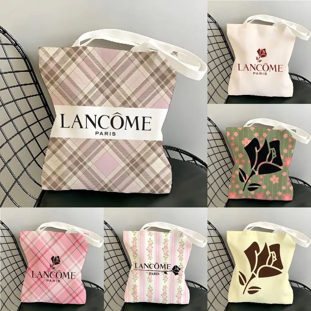 Bolsas de almacenamiento, bolso de lona de gran capacidad, bolso de mano con estampado para estudiantes, bolso de mano a la moda L-LANCOME