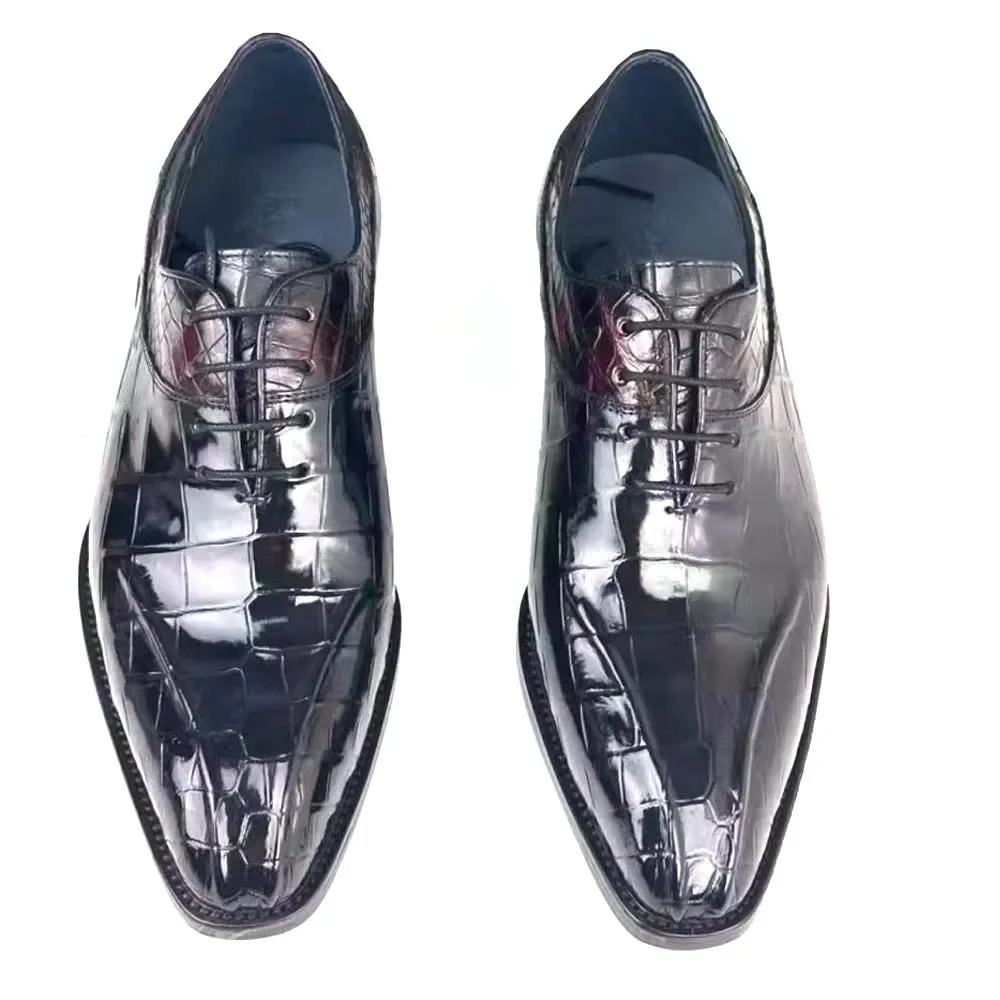 

laimanxiniu crocodile leather shoes autumn new fashion handmade business shoe men shoes male shoes