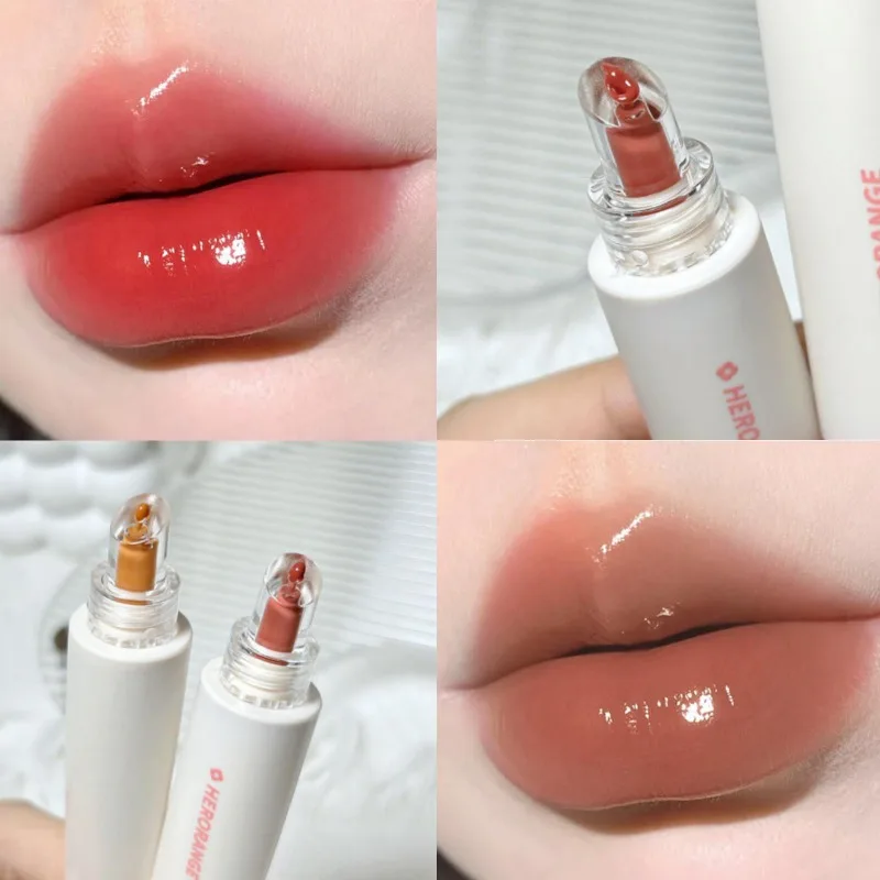 Crystal Frozen Mirror Lip Gloss, Moisturizing and Transparent Glass Lip Gloss, Watery and Pouty Lipstick, Lipstick Cosmetics