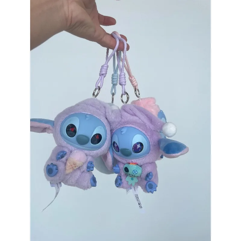 ディズニー ラブリー スティッチ 就寝前に何かを食べる コレクション ブラインドボックス ビニール製ぬいぐるみ人形 ペンダント おしゃれなキーホルダー