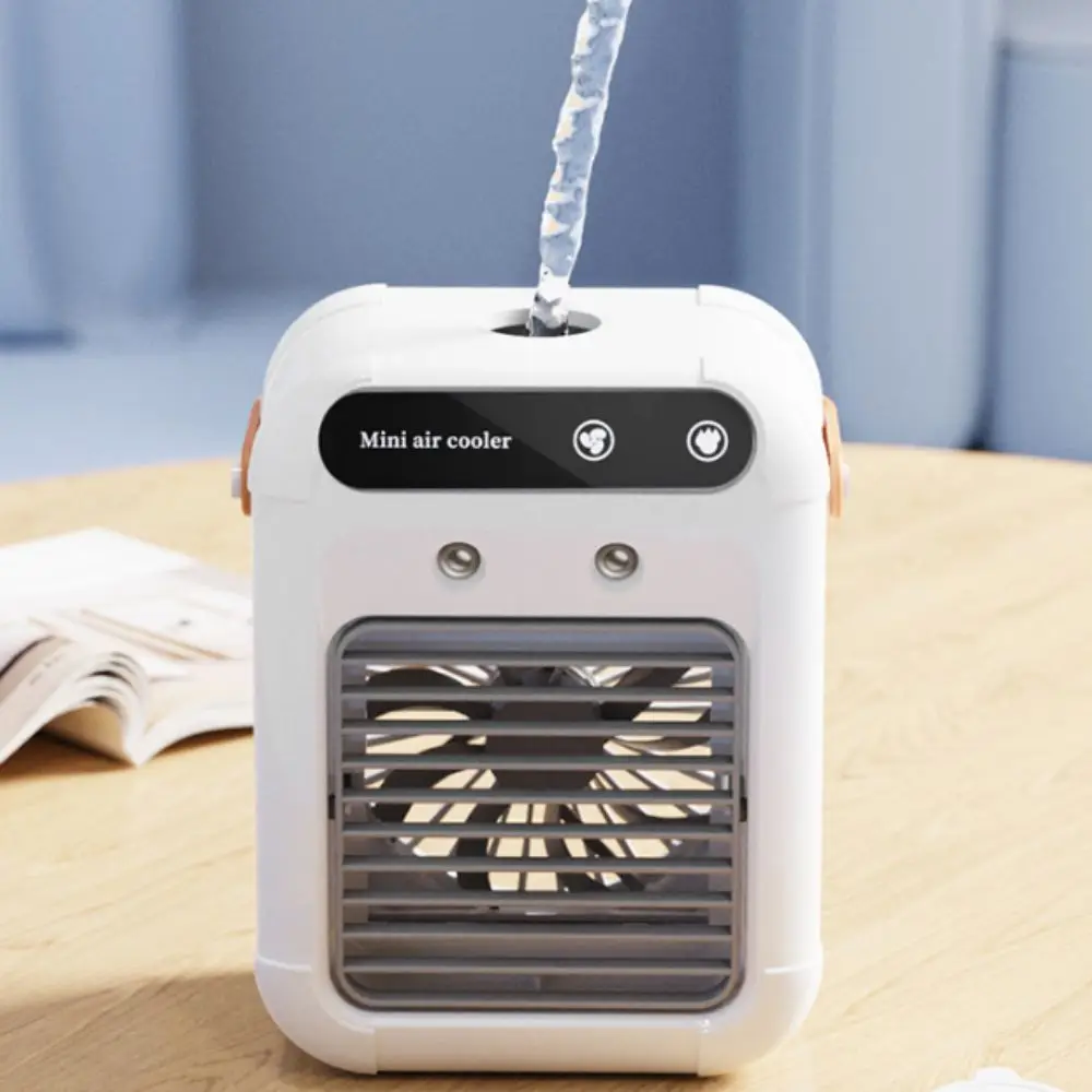 Multifunctional Desktop Spray Cooler USB Charging Humidifying Function Portable Air Cooler Compact Lightweight Soft Airflow