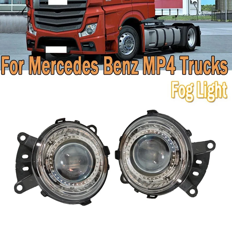 

1Pair Truck Front LED Fog Lamp Daytime Running White Lights For Benz Actros MP4 2011-2019 Emark E4 9438200156 9438200056