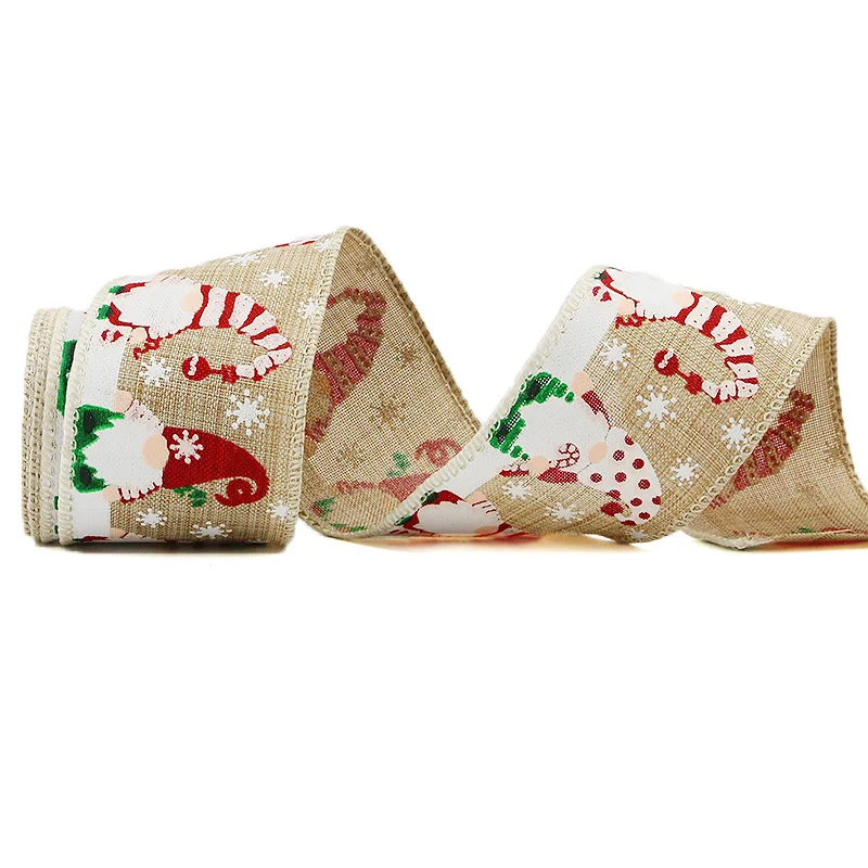 (5 Meter/Rolle) 5 cm Weihnachtsmann-Kopfband, Festival-Feier-Geschenkbox mit Verpackungsdesign, kreative Ausstellungsraum-Matching – Detail 1