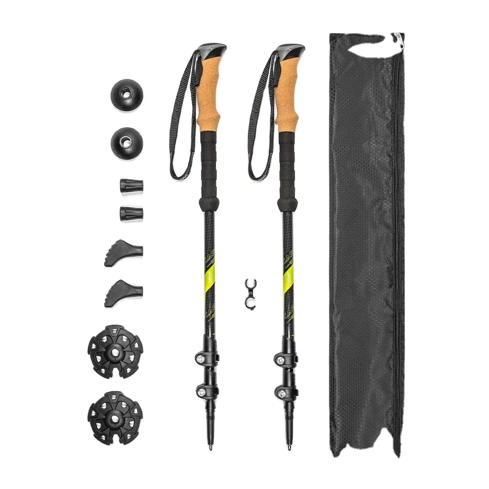 

YumuQ ultrultral7075 aluminum alloy telescopic Nordic hiking rod/cork handle
