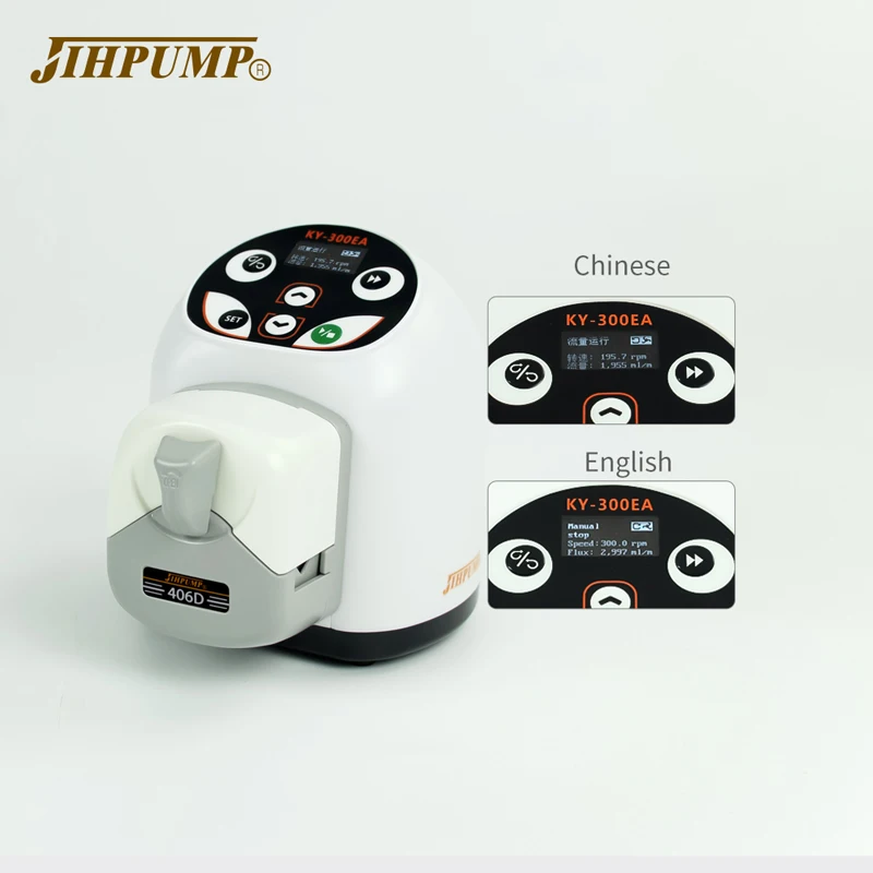 

JIHPUMP KY-300EA Small Dosing Metering Liquid Dispenser Transfer Filling Machine Lab Peristaltic Pump with 24v Stepper Motor