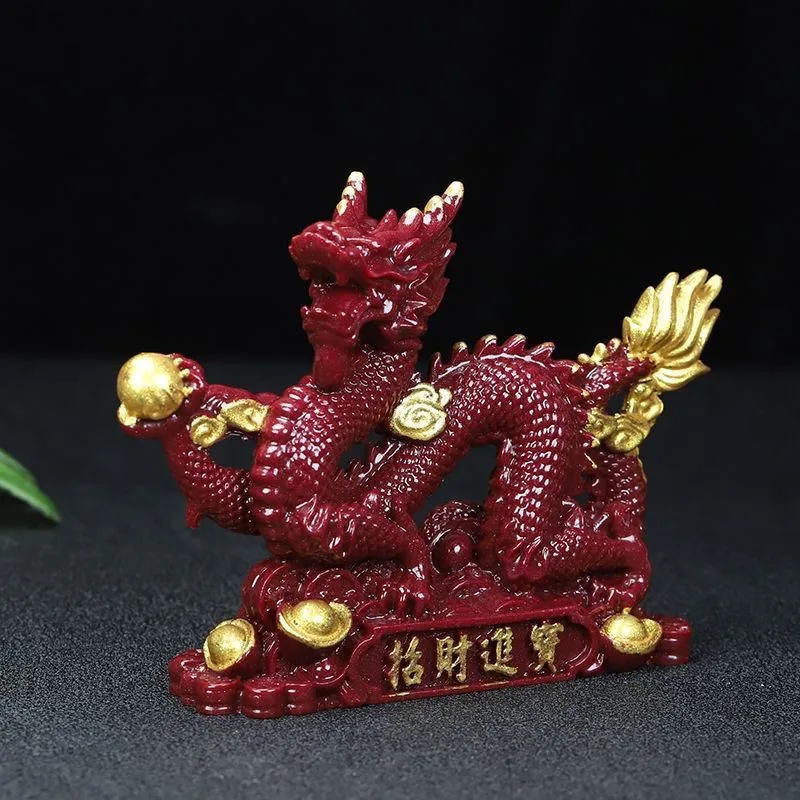 Cinnabar purple gold sand dragon ornament zodiac home office business gift year of the dragon ornament live broadcast explosion
