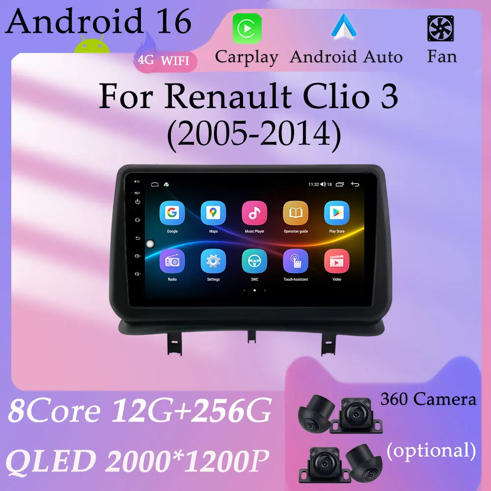 

Мультимедийный проигрыватель CarPlay Android для Renault Clio 3 (2005-2014) с GPS-навигацией, разделением экрана, DSP и HD-экраном