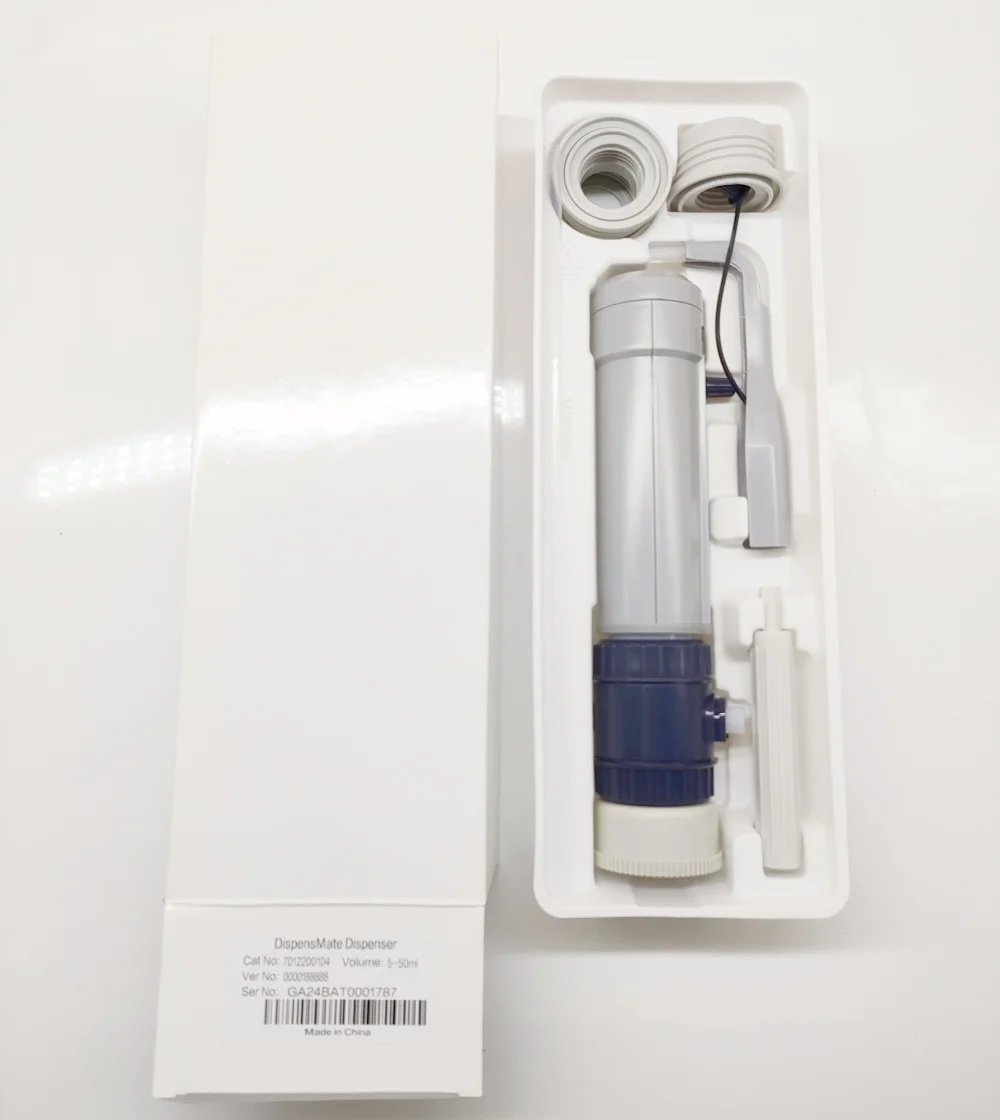 IKEME Bottle Top Dispenser para manuseio de líquidos, Step Mate, Stepmate, Garrafa de laboratório, 0,5 ml a 50ml