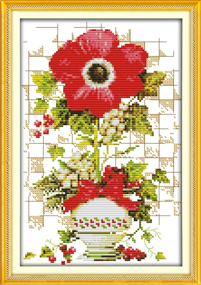 Sunflower cross stitch kit 14ct 11ct count printed canvas DMC color cotton thread floss embroidery DIY handmade needlework plus