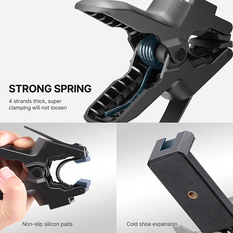 Ulanzi MP-4 Flexible Selfie Stick Gooseneck with Clamp Detachable Phone Holder Gopro Mount for Smartphone Gopro Action Camera