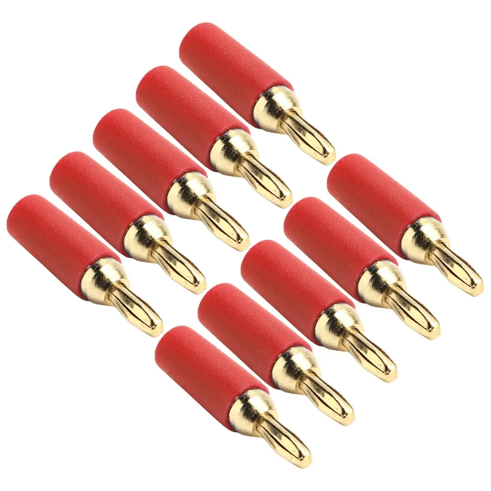 

10 PCS 2.5mm Banana Plug Assortment 30VAC/60VDC 10A Four Blade Speaker Plug Connector Copper Gold Plated Solder Type