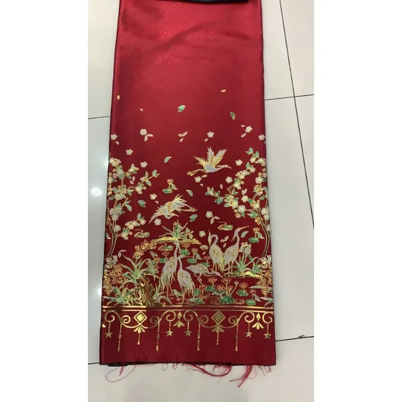 [Crowd of Egrets Playing in The Water] Hanfu Horse Face Skirt Fairy Crane Golden Silk Short Coat Jacquard Fabric Ancient Style