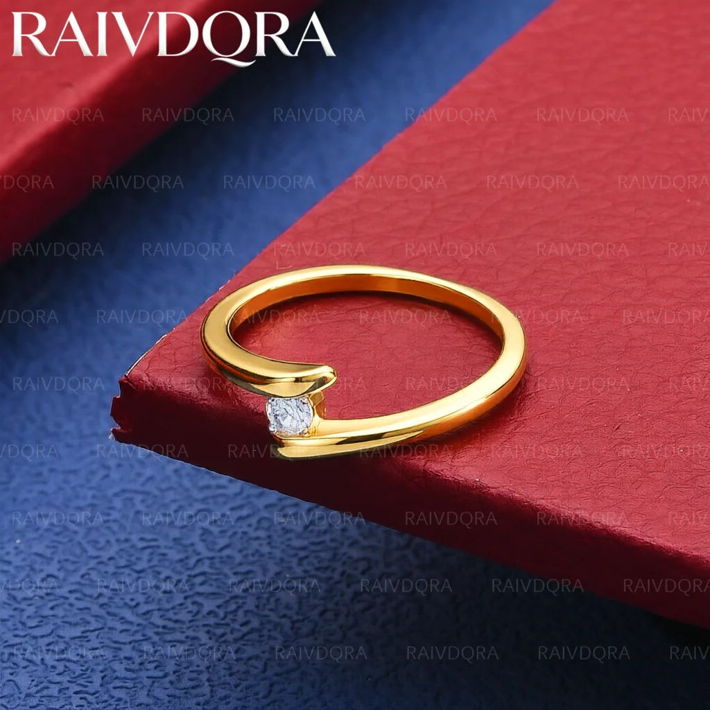 18K Gold Plated Size 8 Zircon Simplicity Ring For Women Fashion Jewelry Charm Grace Noble Wedding Accessories