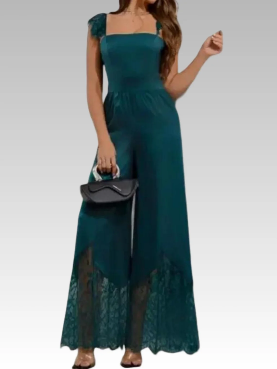 

Элегантные комбинезоны, вечернее платье, кружевное атласное платье до щиколотки с квадратным вырезом и короткими рукавами, платье для выпускного вечера, свадебного гостя, 2025, бесплатно по индивидуальному заказу