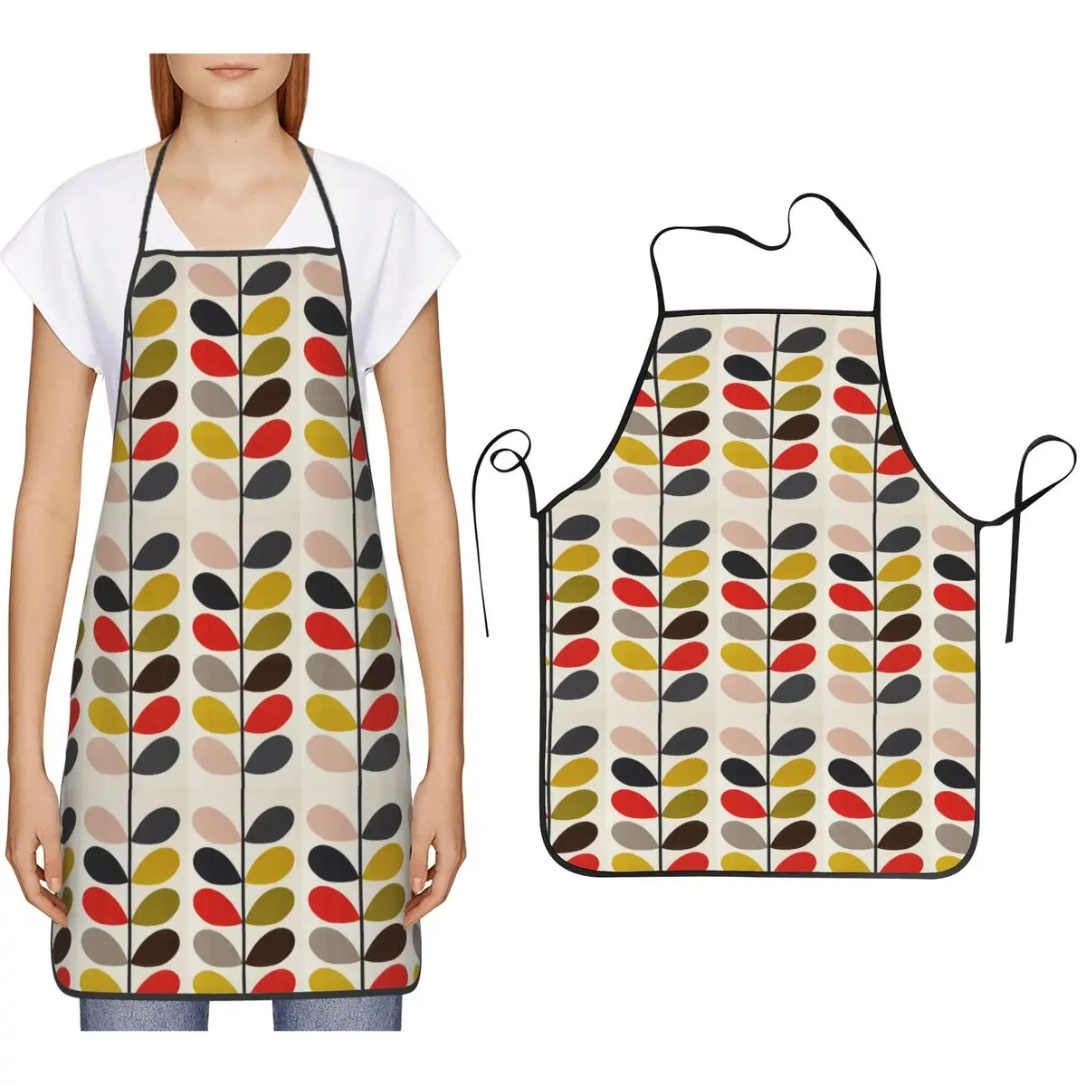 Solid Stem Cerise Bold Fuchsia Orla Kiely Apron Chef Cooking Cuisine Tablier Bib Kitchen Cleaning Pinafore for Women Men