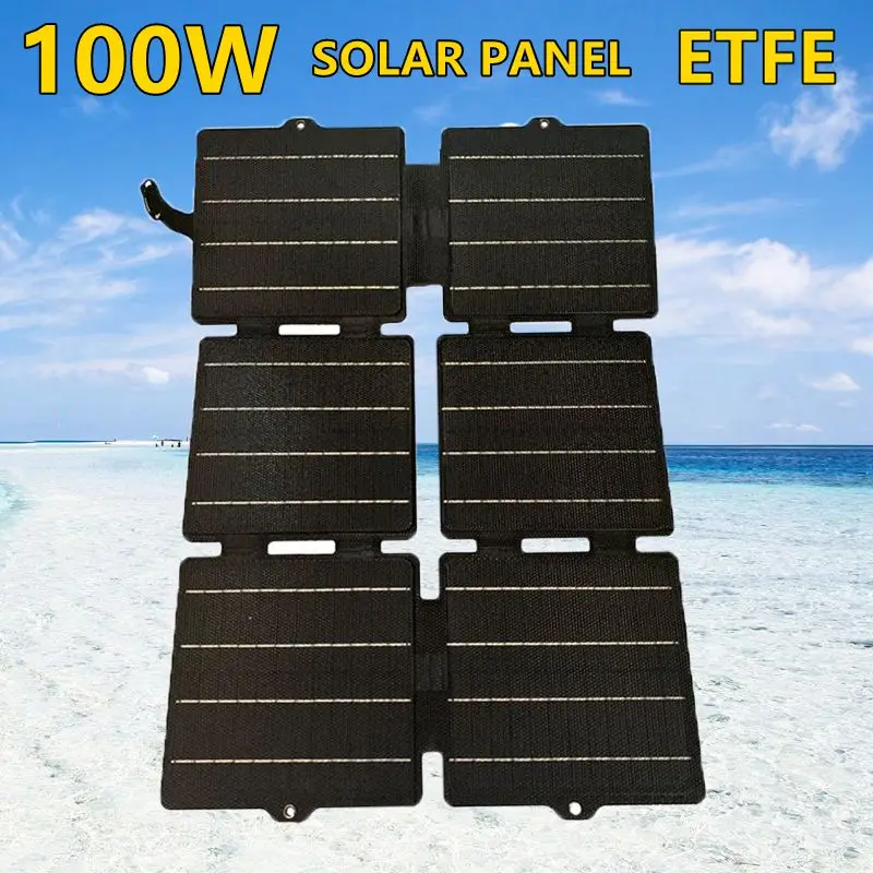 100W/50W Foldable Solar Panel USB 5V DC 12V Waterproof Solar Charger Portable Phone Solar Power Bank for Outdoor Camping Hiking