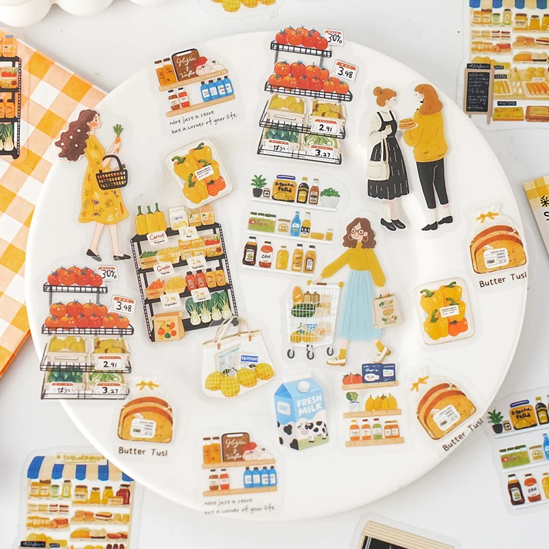 30 قطعة/الحزمة ‌ مادة ملصقات زخرفية من سلسلة الحياة اليومية مثالية لمستلزمات سجل القصاصات بنفسك