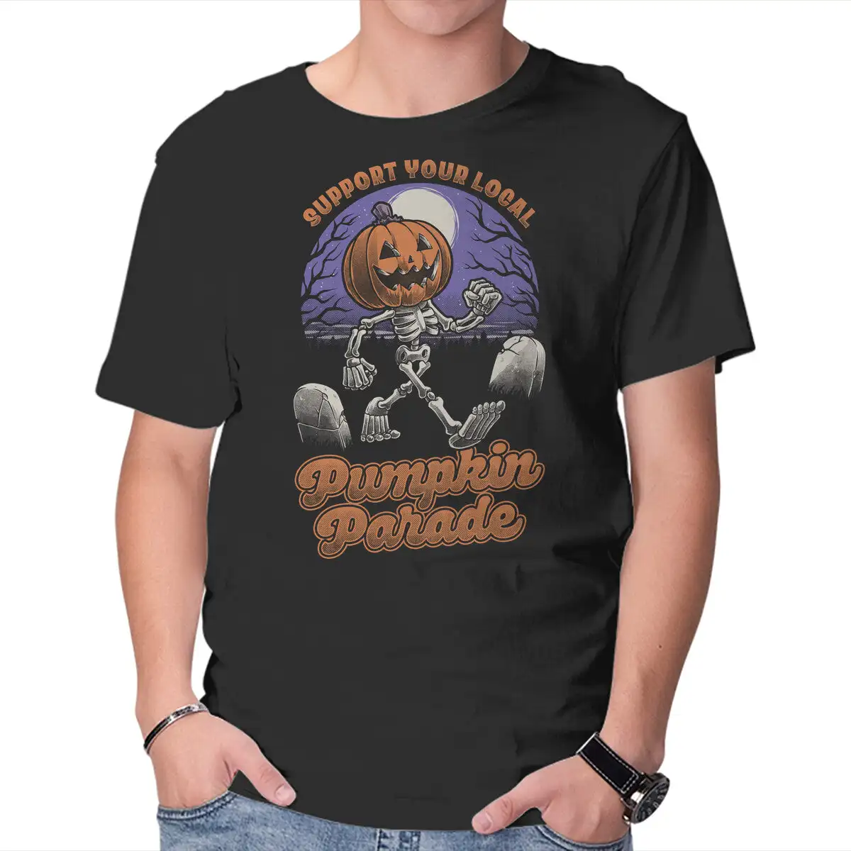 Halloween Pumpkin Parade Anime Graphic T-shirts For Men Clothing Women Short Sleeve Tees New Arrivals Unisex Summer