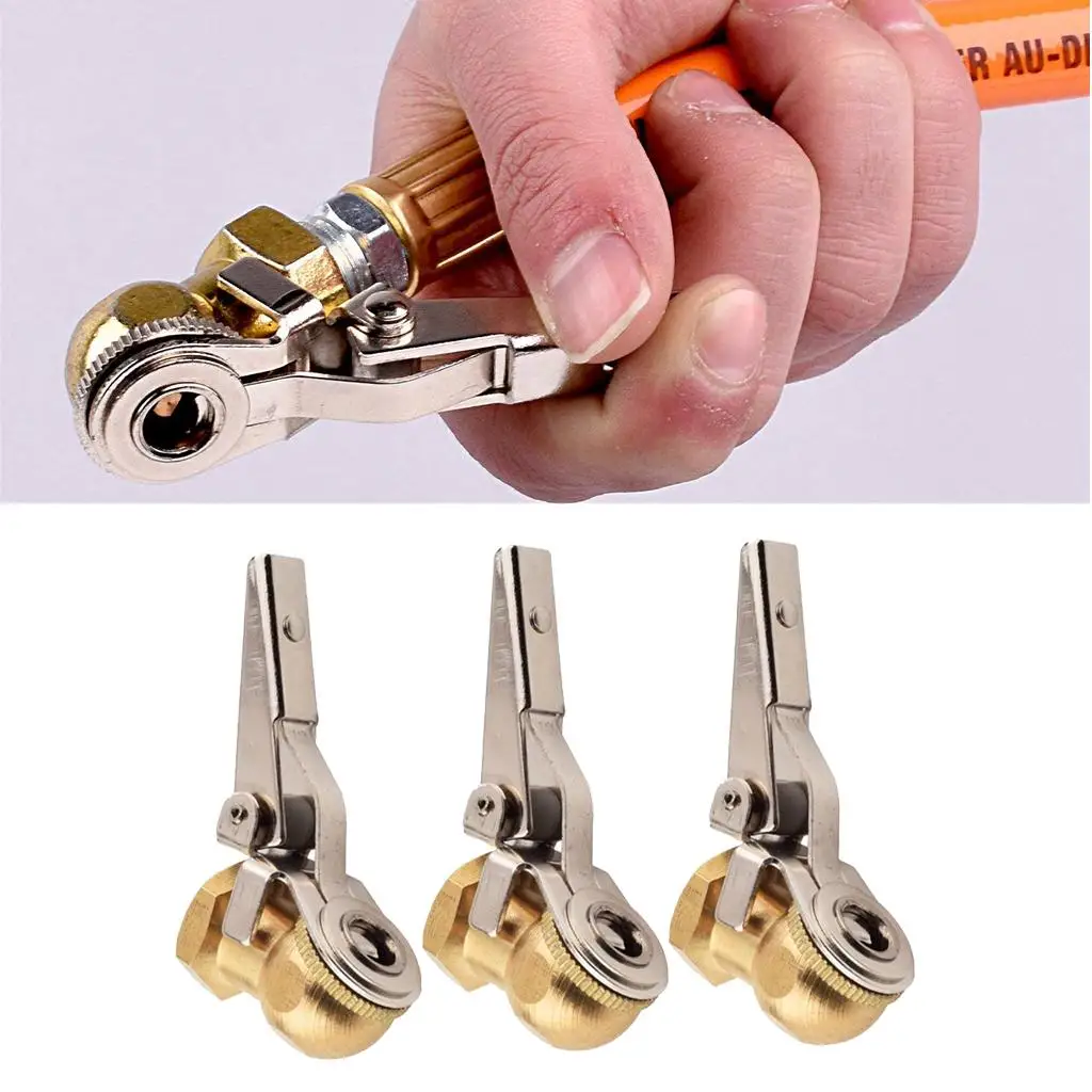 3 Pieces Female Thread Car Tire Air Chuck Tyre Hose Tools Clip Fittings