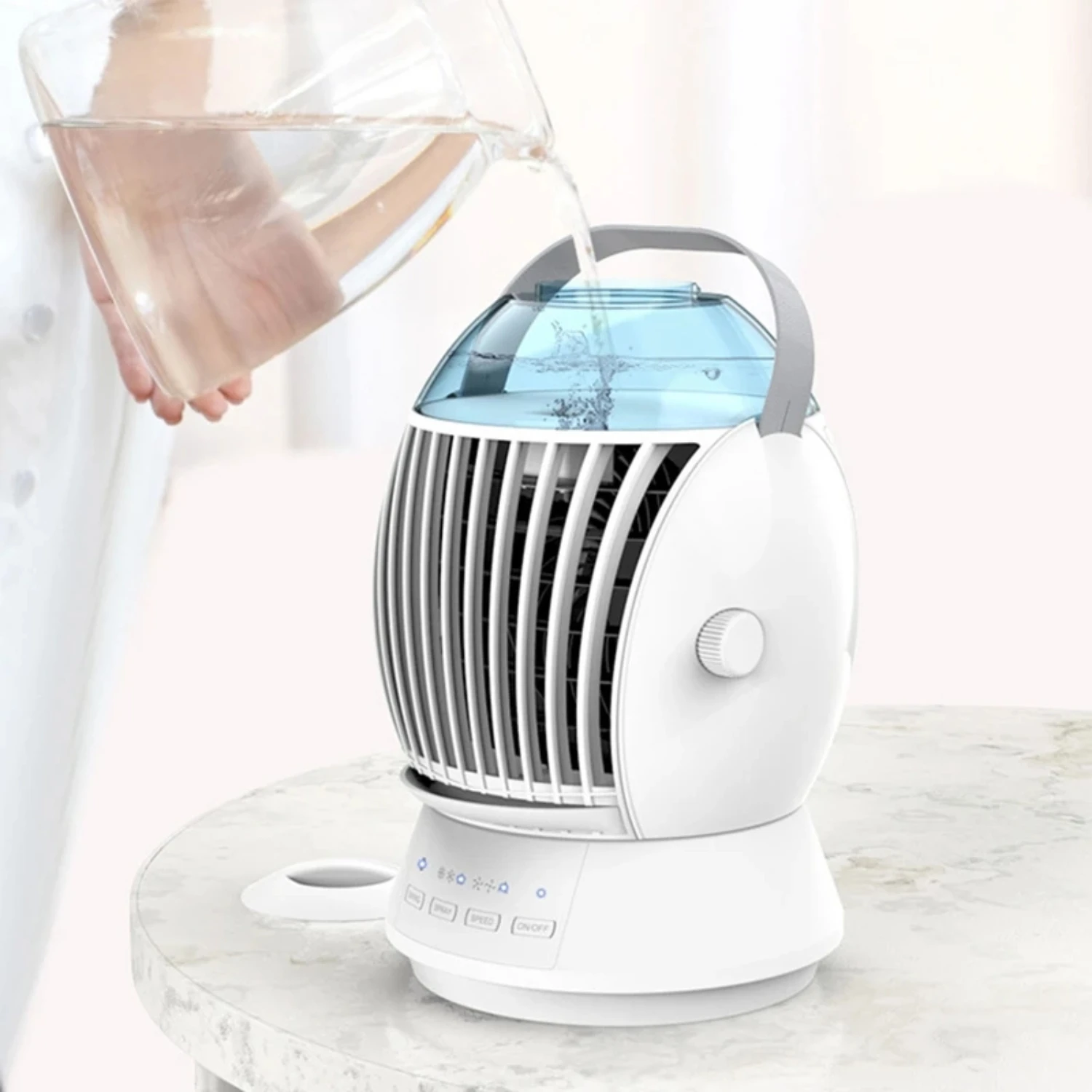 Portable Air Conditioning Fan Desktop Water Cooling Fan Air Conditioner Humidification Refrigeration Office   Fan