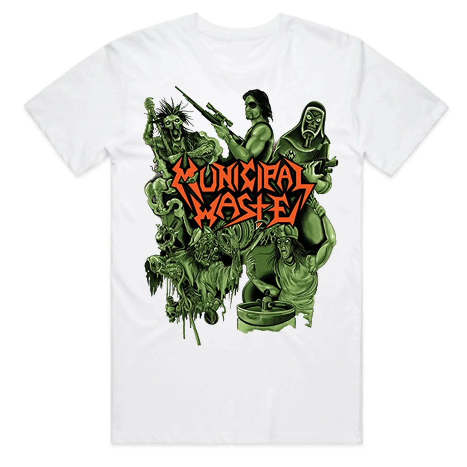 ‌Municipal Waste‌  Band Graphic Cotton Tshirt Unisex Men Women Short Sleeve Vintage Brand Retro Tee Streetwear Unisex