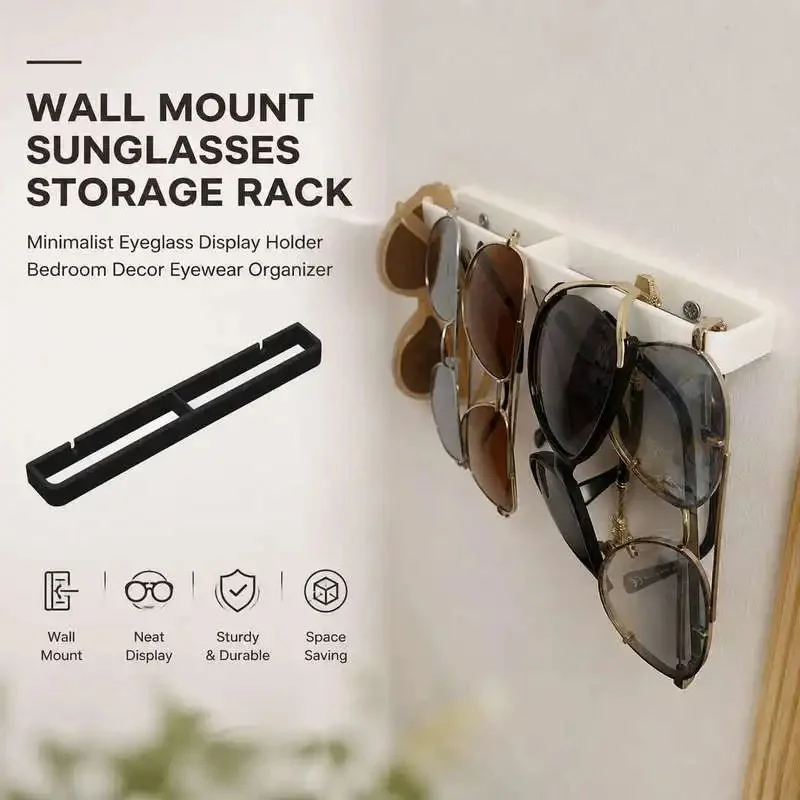 Wall Mount Eyewear Display Rack Minimalist Sunglasses Holder Bedroom Glasses Storage Organizer