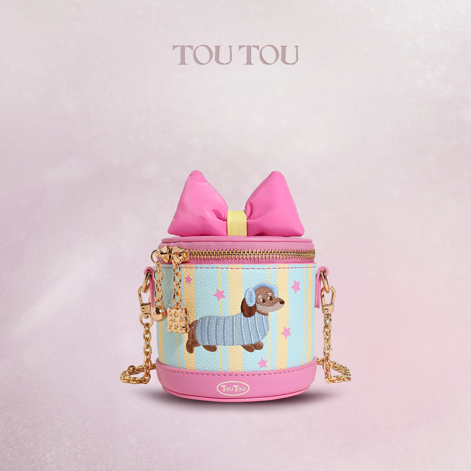 

TOUTOU Cute Box Bag Women's Pink Bowknot Bag Original Designer Brand Single Shoulder Crossbody Bag For Valentine Christmas Gift