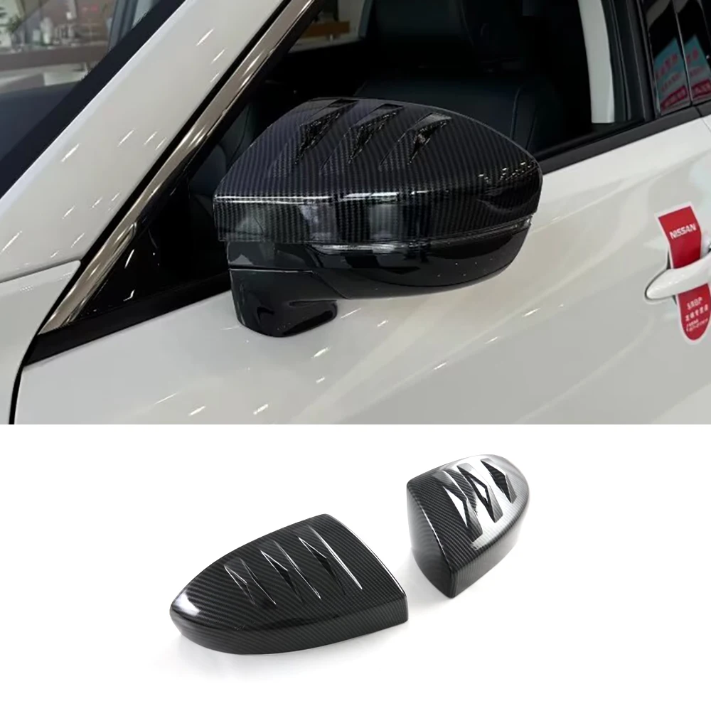 Couverture de garniture de miroir d'aile de porte latérale en Fiber de carbone, accessoires pour Nissan Pathfinder 2022 – 2024