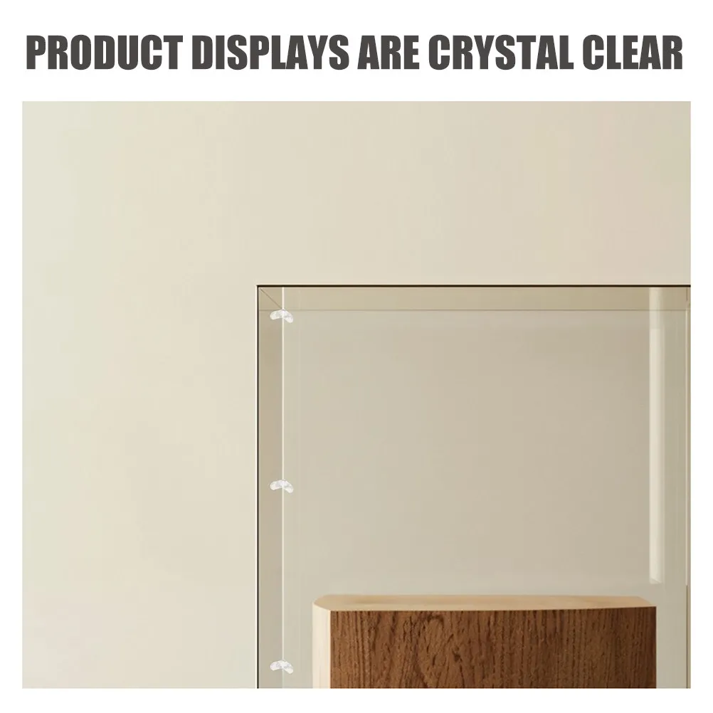 20Sets Acrylic Corner Brackets High Transparency L Shape Support for Acrylic Boxes Jewelry Watch Display Clear Right