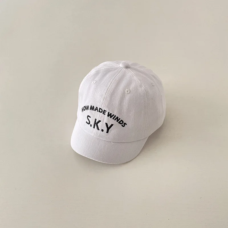 Fashion Boy Girl Baby Short Eave Baseball Caps Children Cotton Peaked Cap Infant Embroidery Letter Casual Hat Kid Sunscreen Hats