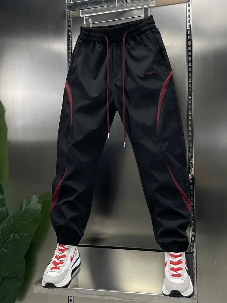 ملابس العمل غير الرسمية في الهواء الطلق السراويل الرجالية الصيف الأمريكية شارع العليا اللون بلو السراويل الطويلة Harajuku Sle السراويل الرياضية #2