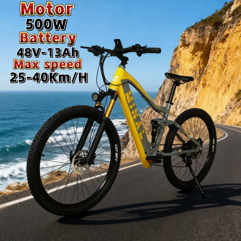 

27.5 Inch E-Bike 500W Motor 48V 13AH Lithium Battery Leisure Cycling Electric Bike with 7 Speed ​​Transmission Bicycle