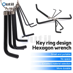 8pcs/lot 0.5-6mm Mini Hexagon Allen Key Chain Set Wrench Short Arm Tool Hex Screwdriver Kits L Wrench Alloy Steel Tools