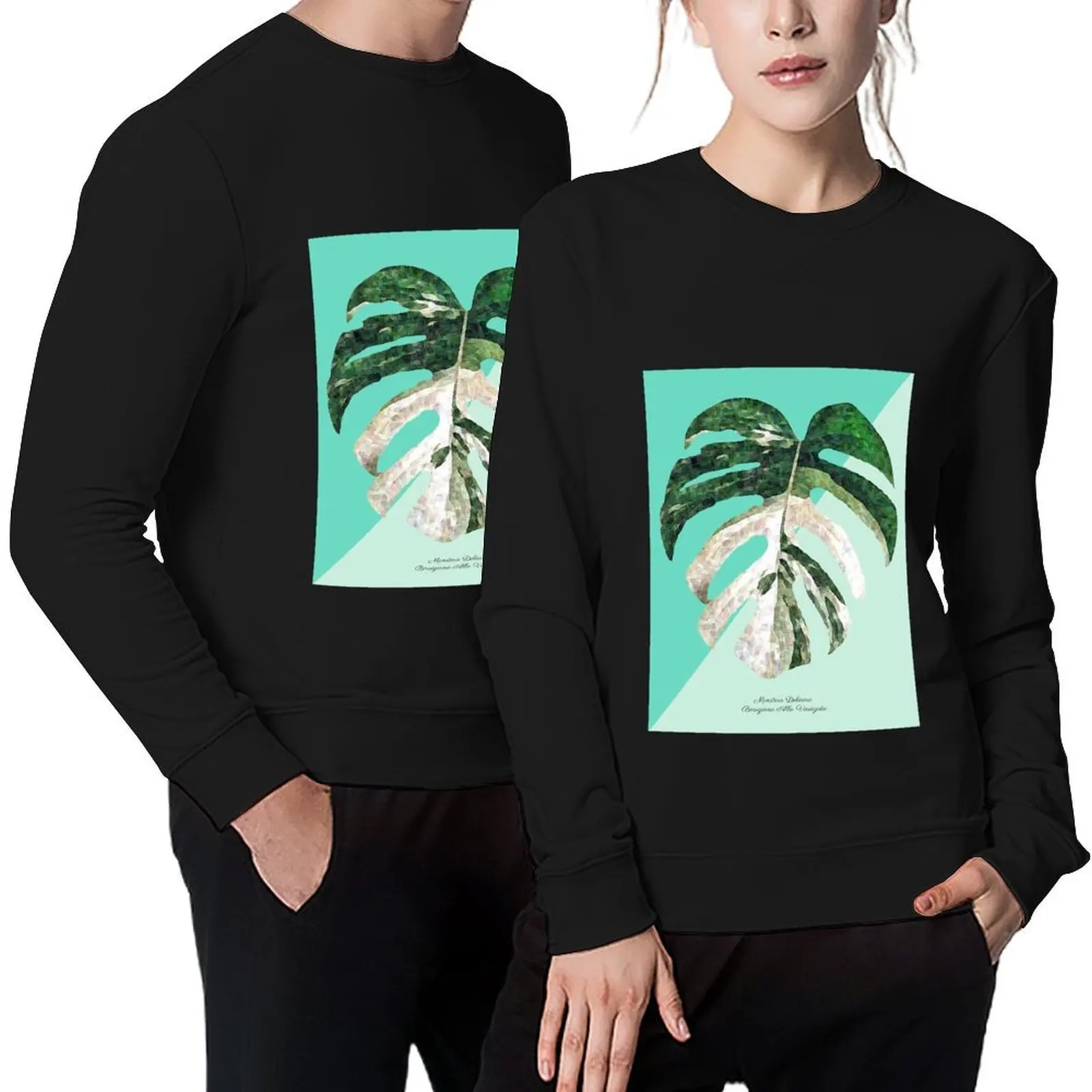 

Monstera Deliciosa Albo Variegata Aquamarine Pullover autumn jacket men autumn clothes autumn male clothes men's sweatshirts