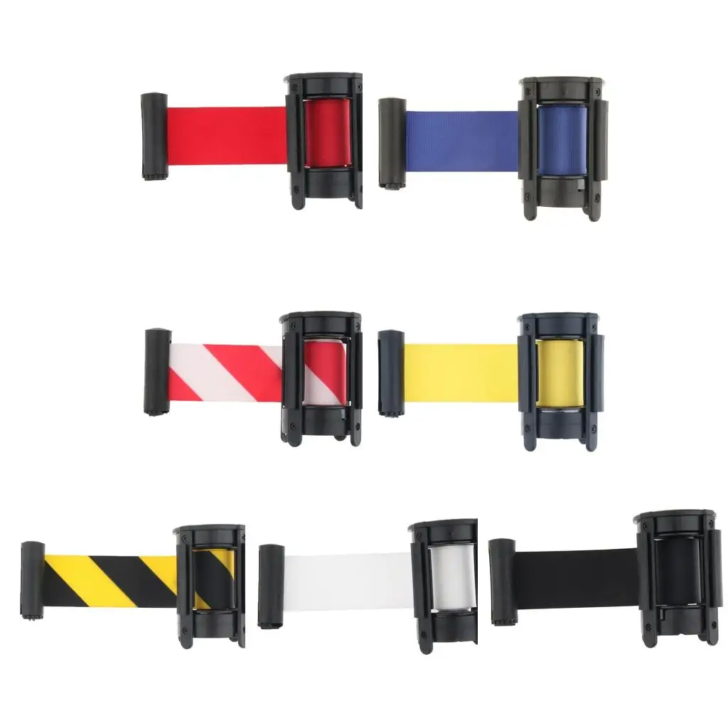 6개의 컬러 포스트 큐 배리어, 확장형 개폐식 웨빙,