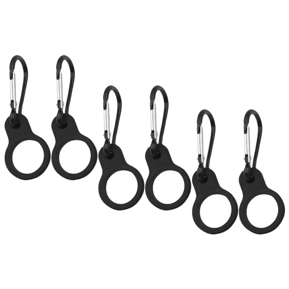 

6Pcs Water Bottle Buckles Lightweight Silicone Aluminum Alloy Hanging Bottle Carrier for Outdoor Hiking Mountaineering Camping
