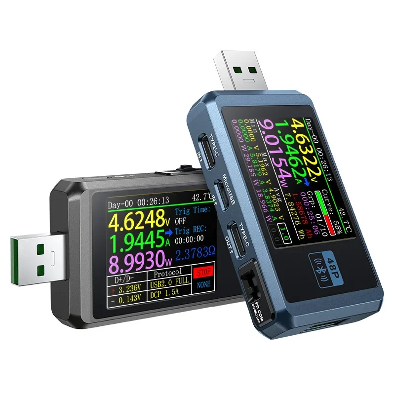

FNB48P USB mobile phone DC charger detector voltage ammeter fast charging power test