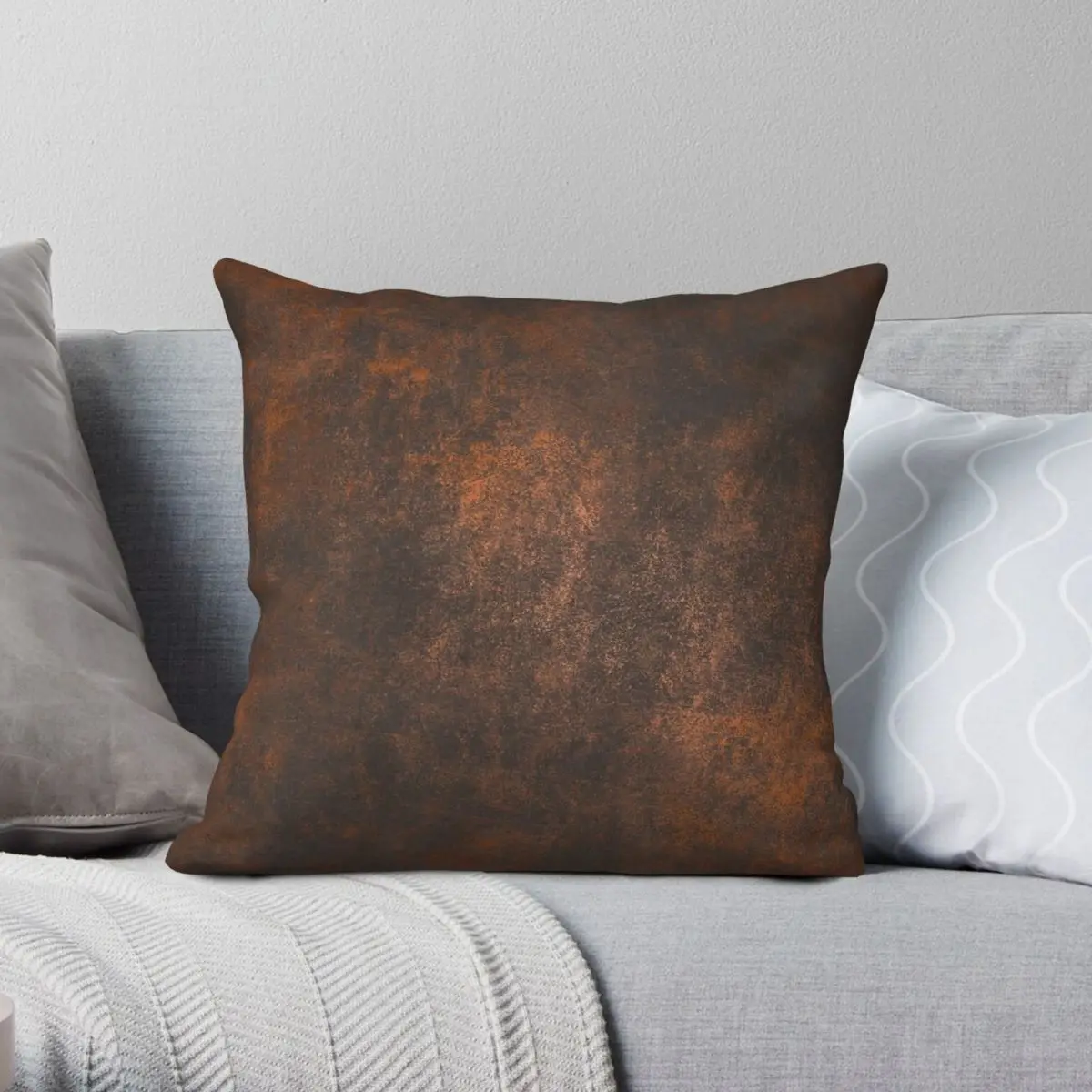 Rusty Concrete Metal Texture Square Pillowcase Polyester Linen Velvet Printed Zip Decor Pillow Case Sofa Cushion Cover