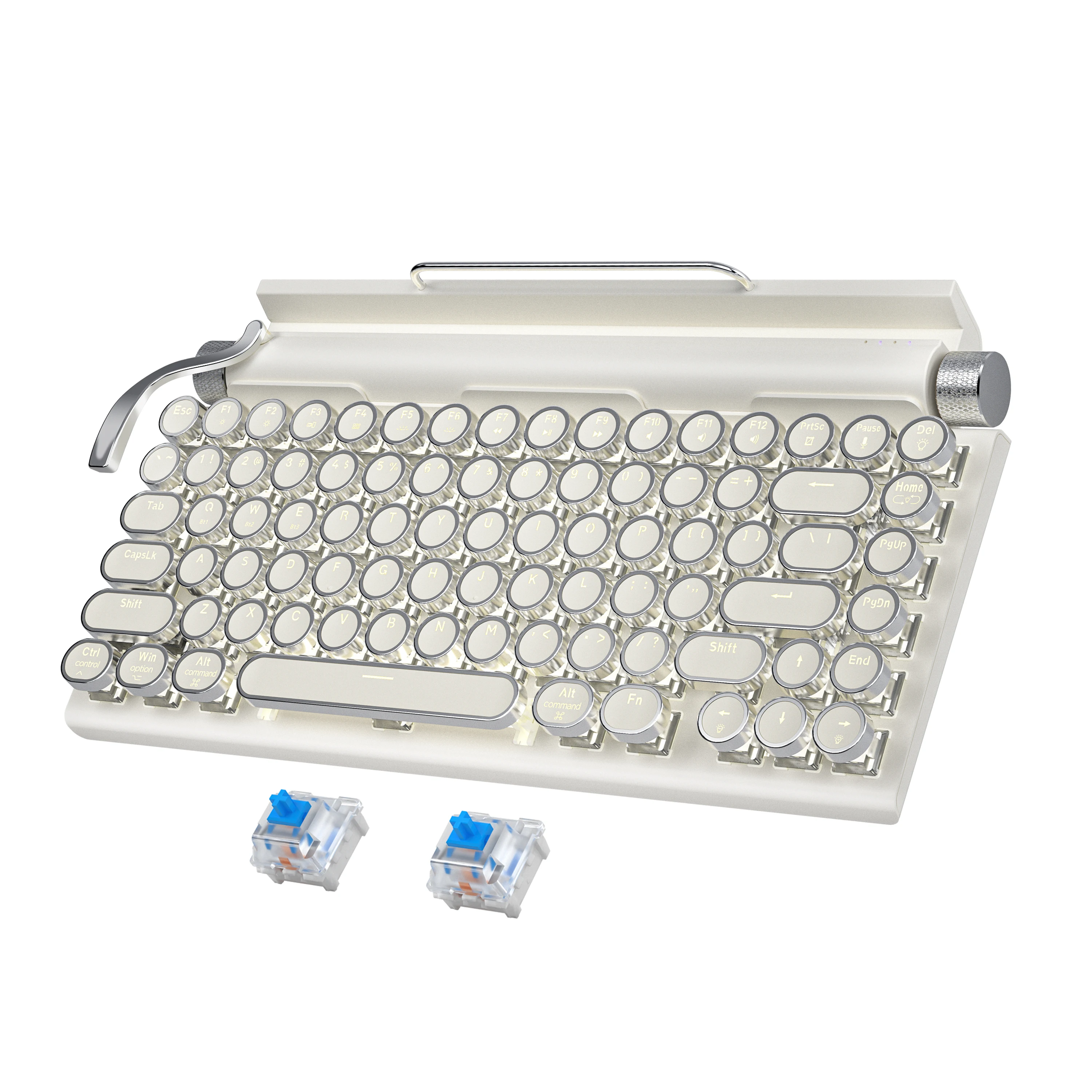 clavier-de-jeu-mecanique-sans-fil-retro-clavier-d'ordinateur-de-bureau-vintage-83-touches-interrupteurs-bleus-touches-rondes-punk