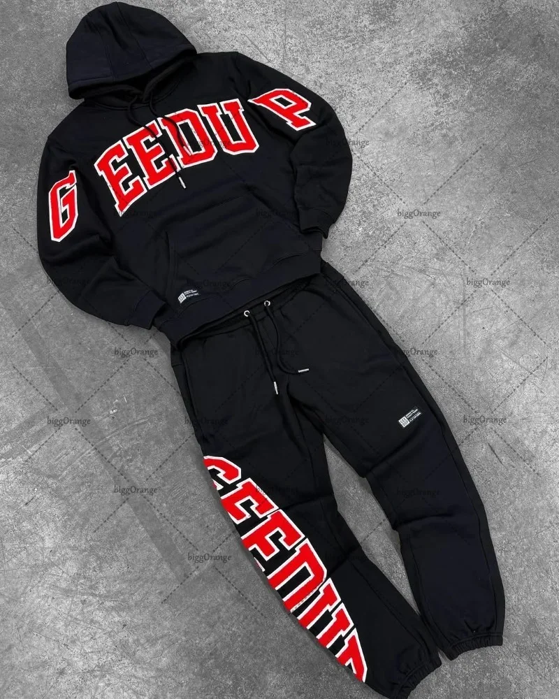 موضة Harajuku Y2K بدلة رجالية فضفاضة غير رسمية موضة الهيب هوب الشارع الشرير المتضخم البلوز شارع العليا ملابس عصرية #2