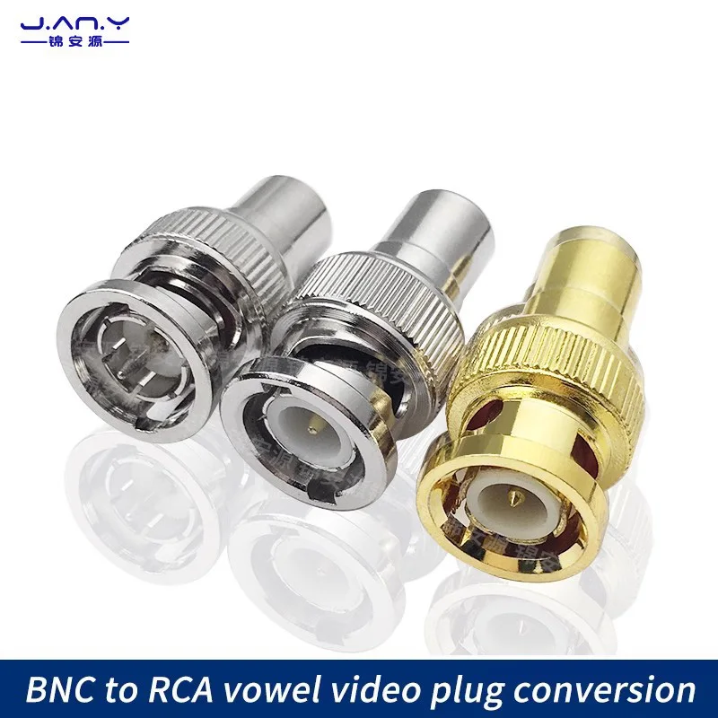 Conector hembra RCA giratorio BNC chapado en oro de cobre de 75 ohmios, cabeza Q9 a enchufe de video vowel AV, convierte BNC a enchufe hembra Lotus